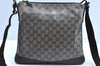 Auth GUCCI GG Crystal Shoulder Cross Body Bag PVC Leather 145857 Black K6100