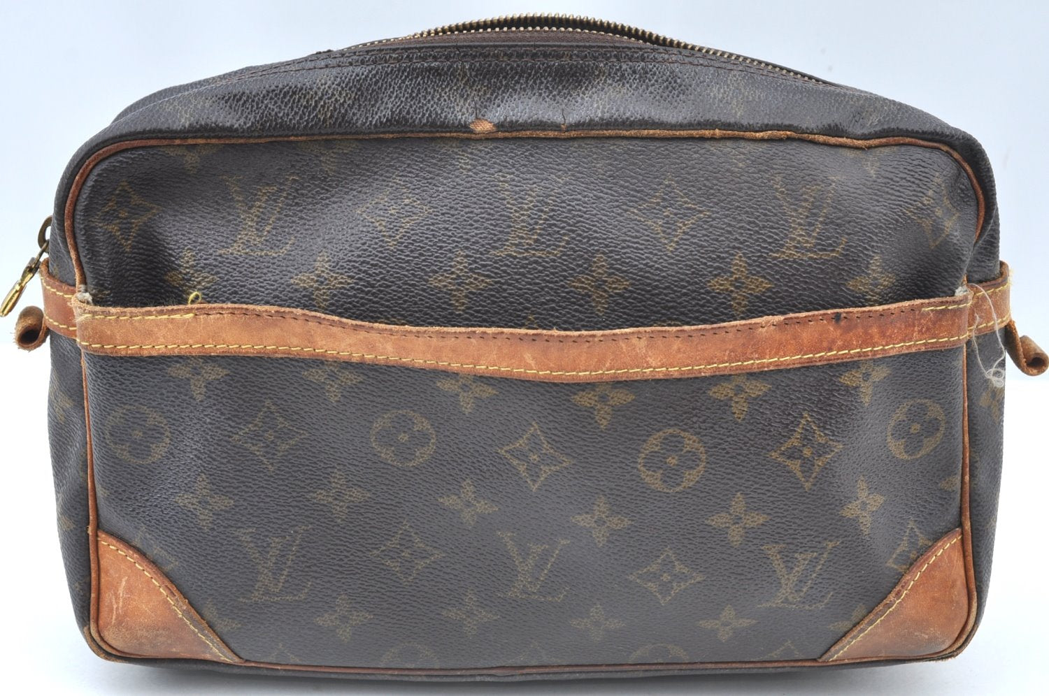 Authentic Louis Vuitton Monogram Compiegne 28 Clutch Hand Bag M51845 Junk K6110