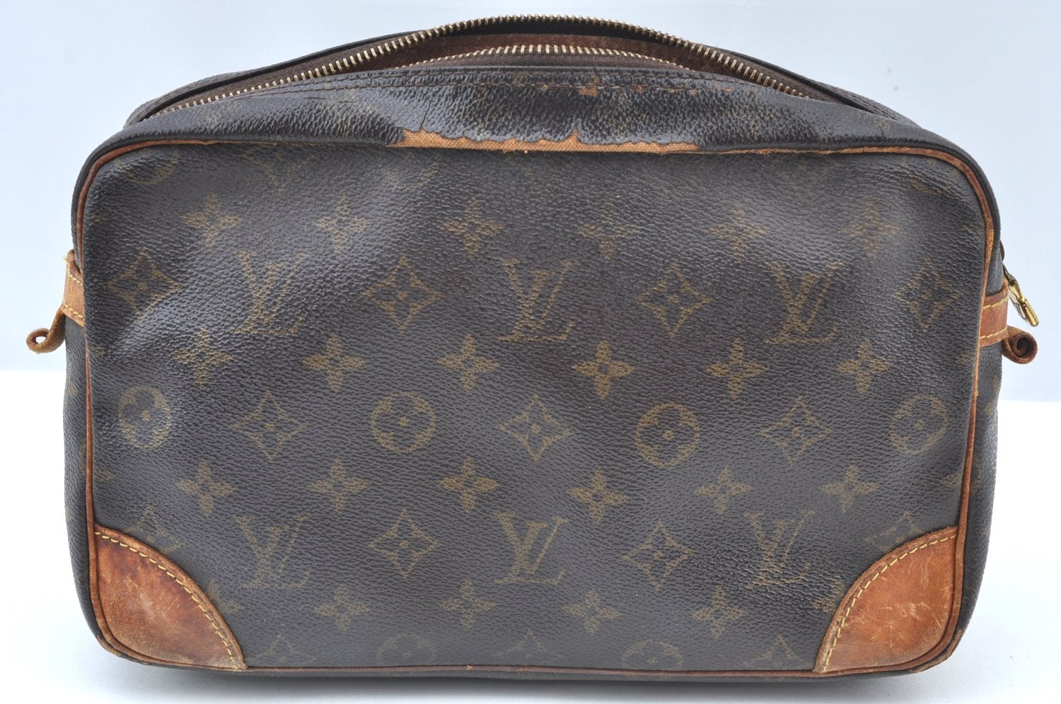 Authentic Louis Vuitton Monogram Compiegne 28 Clutch Hand Bag M51845 Junk K6110