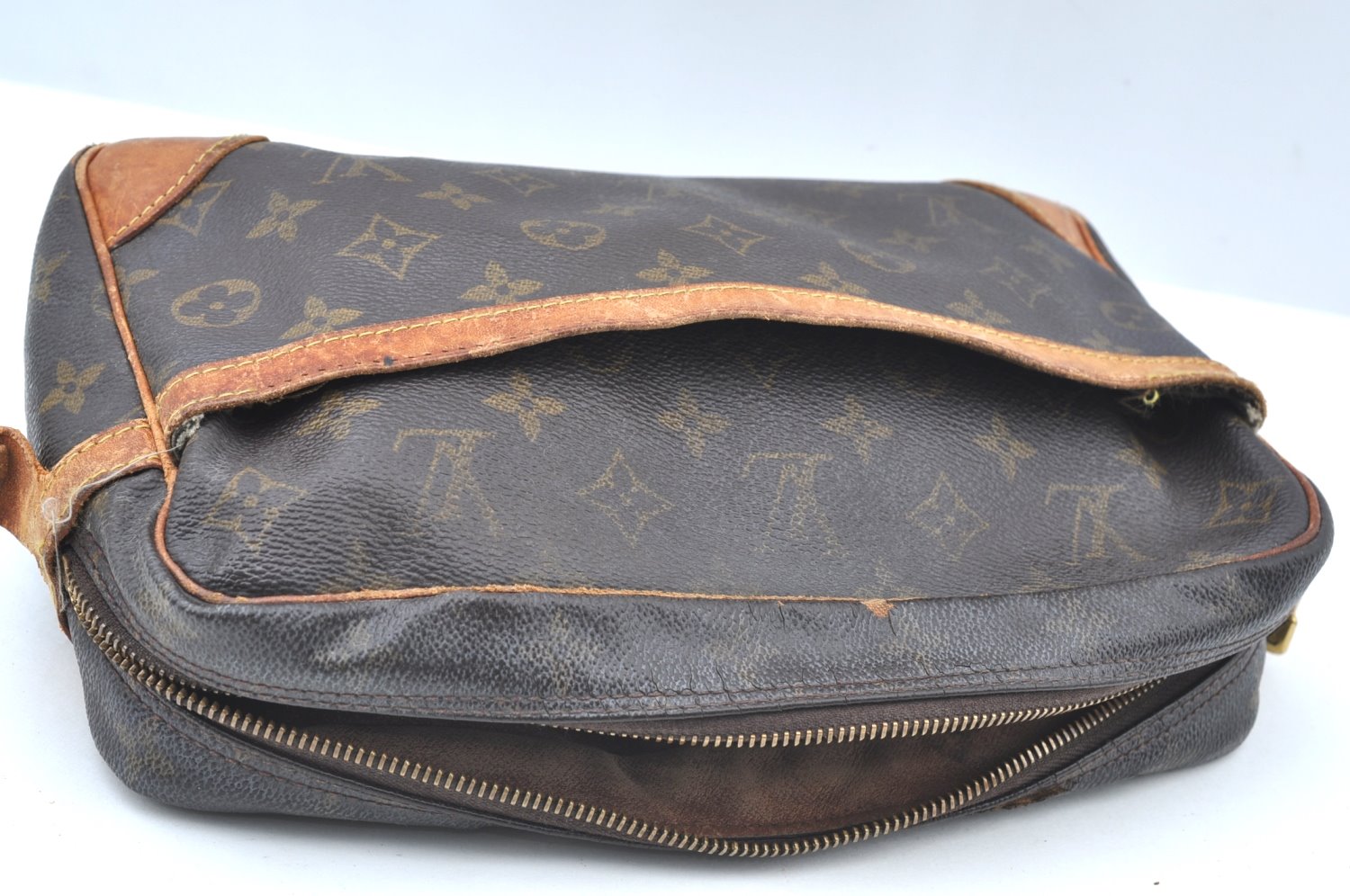 Authentic Louis Vuitton Monogram Compiegne 28 Clutch Hand Bag M51845 Junk K6110