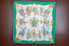 Authentic HERMES Carre 90 Scarf "LES FETES DU ROI SOLEIL" Silk Green K6112