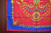 Authentic HERMES Carre 90 Scarf "PARURES DES SABLES" Silk Red K6115