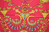 Authentic HERMES Carre 90 Scarf "PARURES DES SABLES" Silk Red K6115