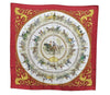 Authentic HERMES Carre 90 Scarf "LA PROMENADE DE LONGCHAMPS" Silk Red K6116