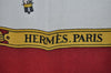 Authentic HERMES Carre 90 Scarf "LA PROMENADE DE LONGCHAMPS" Silk Red K6116