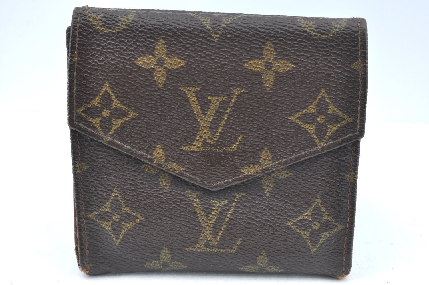 Authentic Louis Vuitton Monogram Porte Monnaie Billets Wallet M61660 Junk K6130