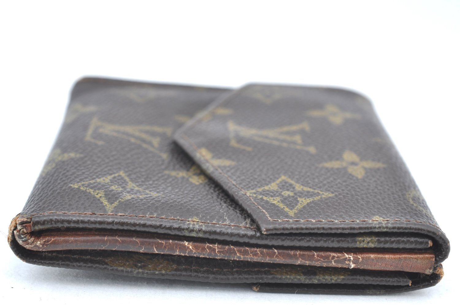 Authentic Louis Vuitton Monogram Porte Monnaie Billets Wallet M61660 Junk K6130