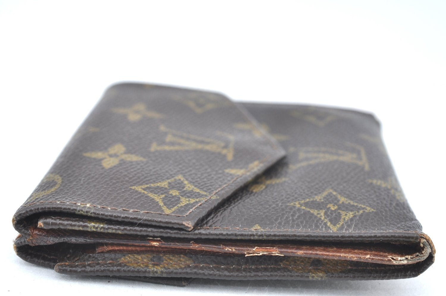 Authentic Louis Vuitton Monogram Porte Monnaie Billets Wallet M61660 Junk K6130