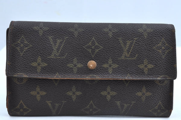 Authentic Louis Vuitton Monogram Portefeuille International M61217 Wallet K6133