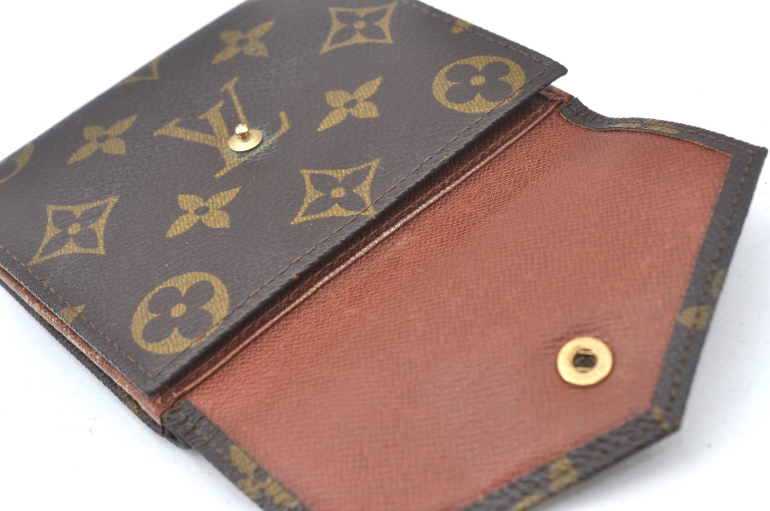 Authentic Louis Vuitton Monogram Porte Monnaie Billets Wallet M61660 LV K6135