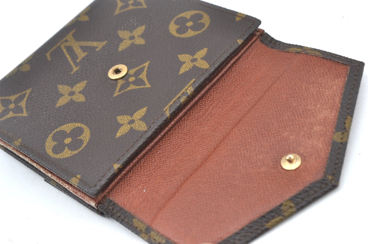 Authentic Louis Vuitton Monogram Porte Monnaie Billets Wallet M61660 LV K6135