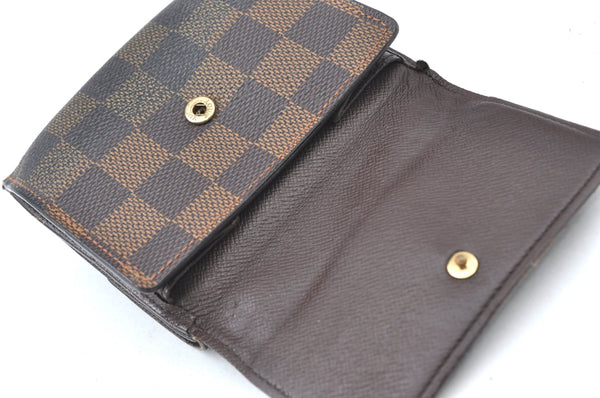 Auth Louis Vuitton Damier Porte Monnaie Billet Carte Credit N61652 Wallet K6136