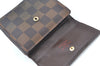 Auth Louis Vuitton Damier Porte Monnaie Billet Carte Credit N61652 Wallet K6136