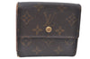 Authentic Louis Vuitton Monogram M61652 Porte Monnaie Billet Carte Credit K6140