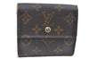 Authentic Louis Vuitton Monogram Portefeuille Elise Wallet Purse M61654 LV K6144