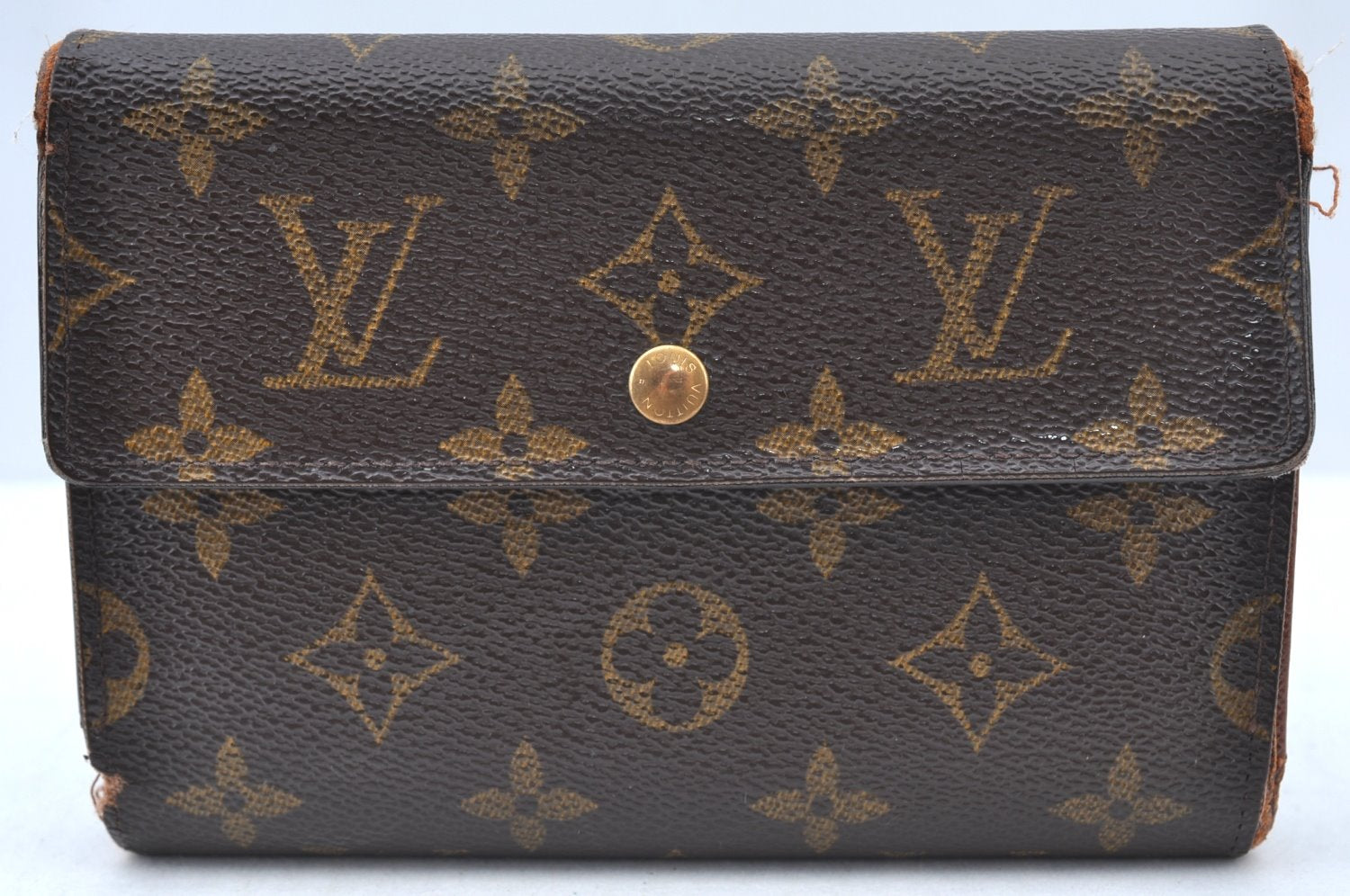 Authentic Louis Vuitton Monogram Porte Tresor International M61215 Wallet K6147