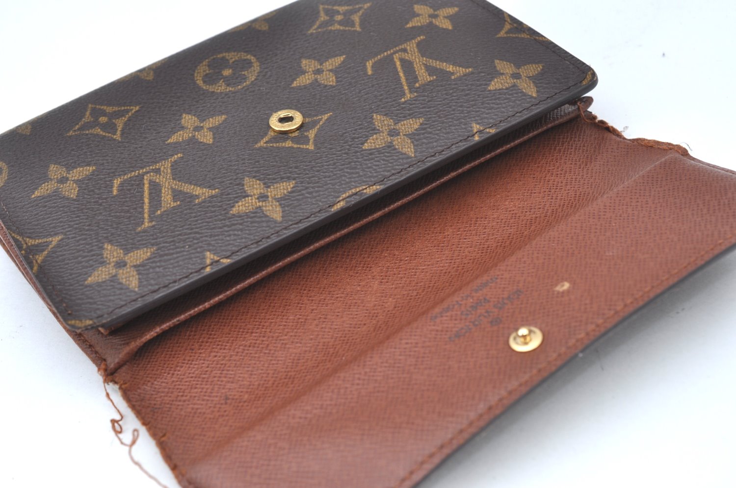 Authentic Louis Vuitton Monogram Porte Tresor International M61215 Wallet K6147