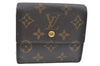 Authentic Louis Vuitton Monogram M61652 Porte Monnaie Billet Carte Credit K6148