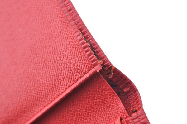 Authentic Louis Vuitton Epi Porte Tresor Etui Papier Wallet Red M63717 LV K6149