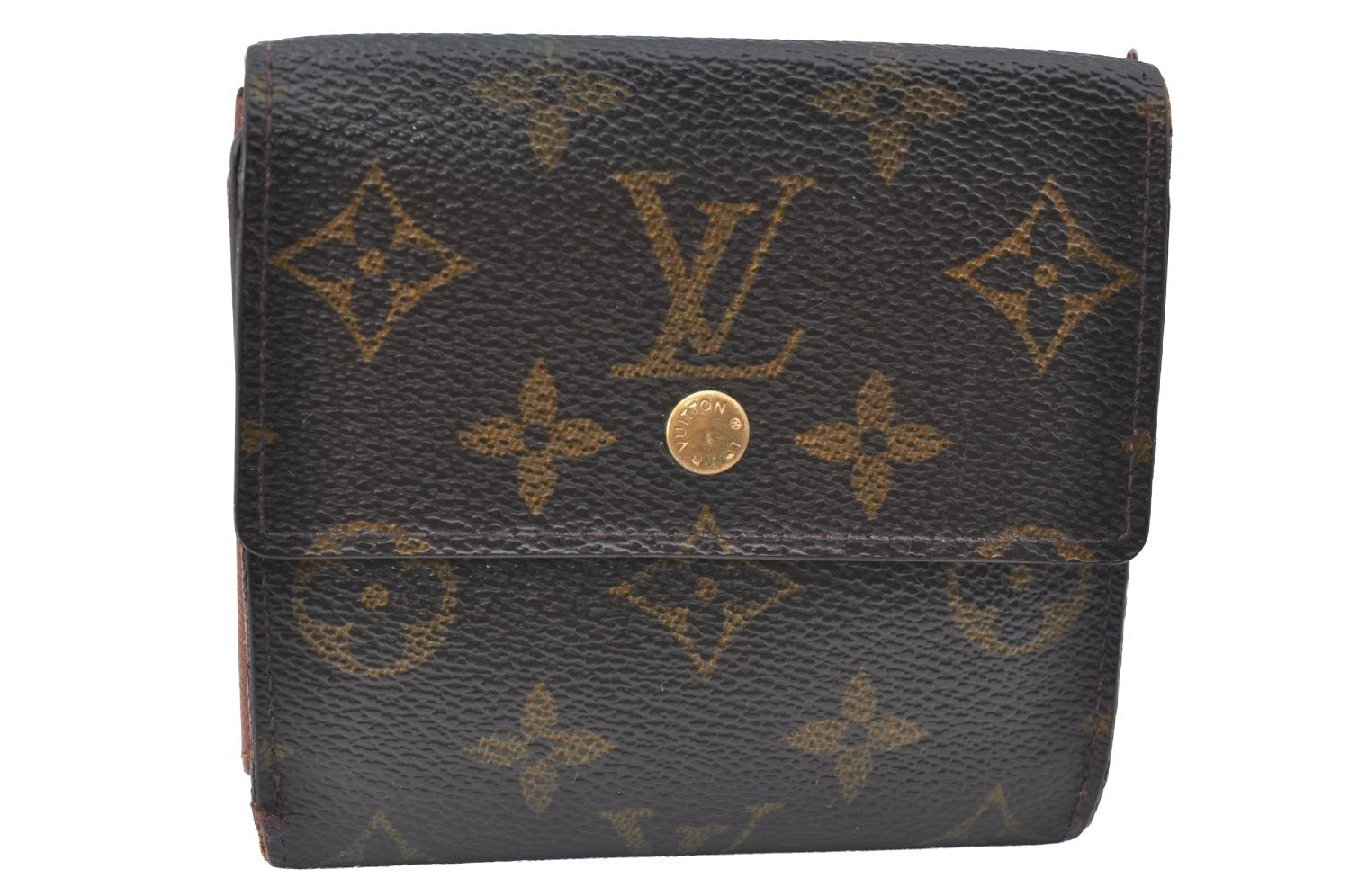 Authentic Louis Vuitton Monogram M61652 Porte Monnaie Billet Carte Credit K6153