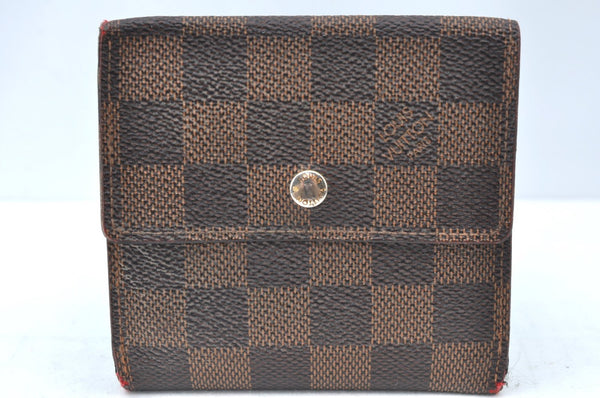 Authentic Louis Vuitton Damier Portefeuille Elise Trifold Wallet N61654 LV K6154