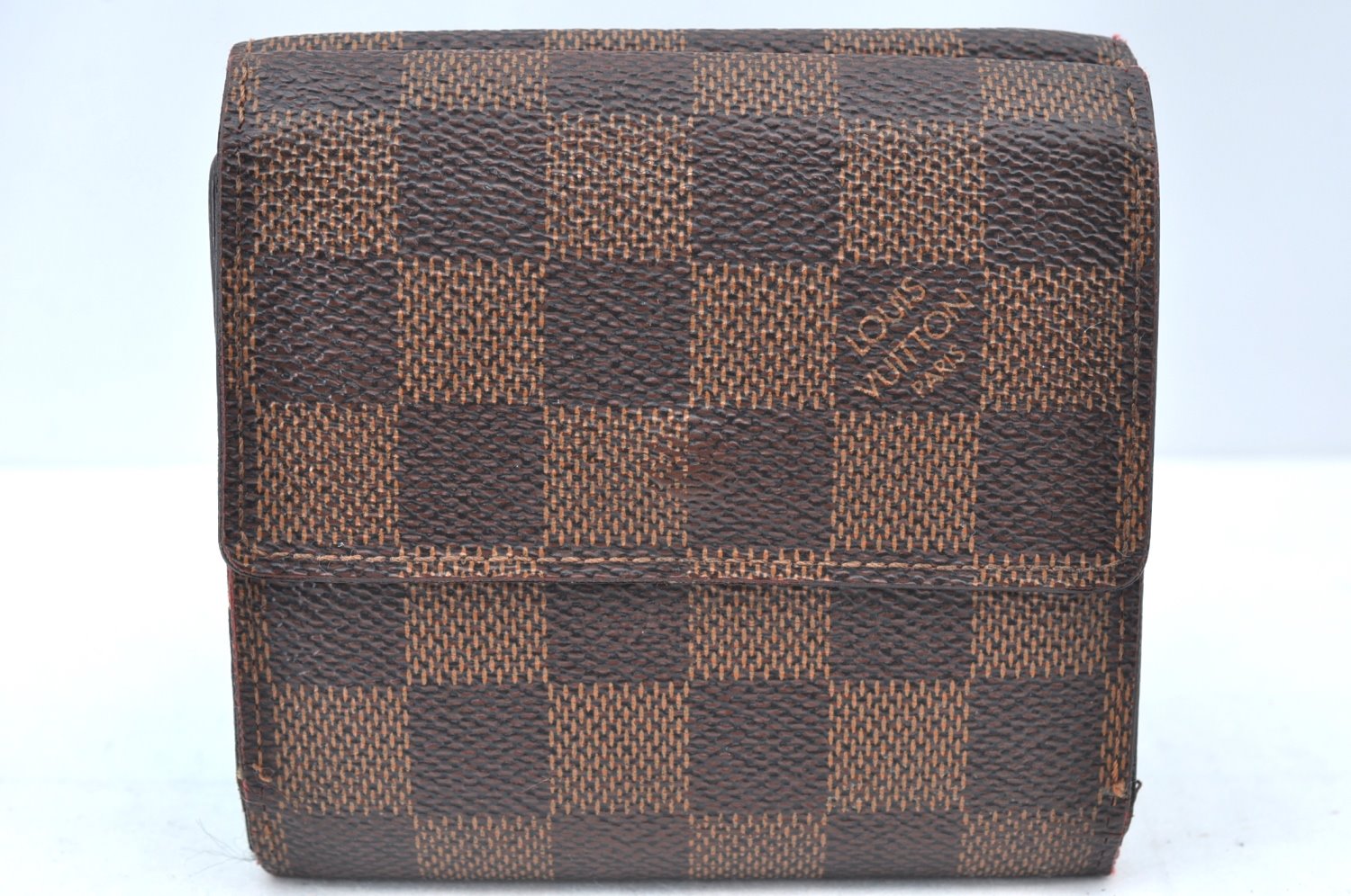 Authentic Louis Vuitton Damier Portefeuille Elise Trifold Wallet N61654 LV K6154