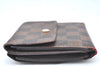 Authentic Louis Vuitton Damier Portefeuille Elise Trifold Wallet N61654 LV K6154