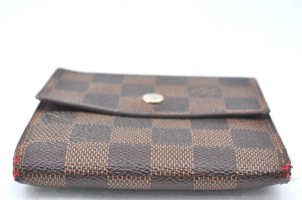 Authentic Louis Vuitton Damier Portefeuille Elise Trifold Wallet N61654 LV K6154