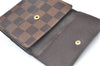 Authentic Louis Vuitton Damier Portefeuille Elise Trifold Wallet N61654 LV K6154