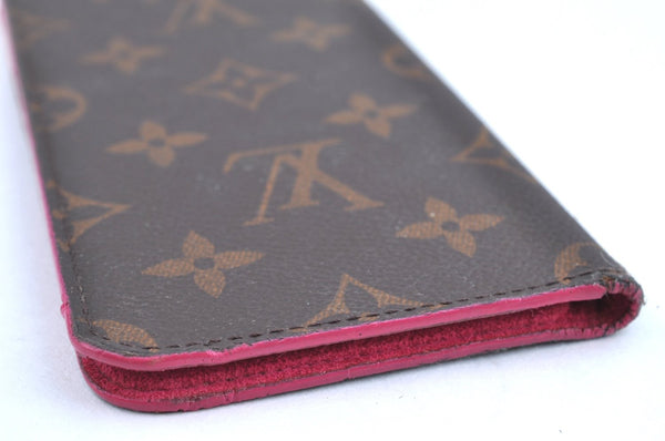 Authentic Louis Vuitton Monogram Folio Iphone 8+ Case Pink M63401 LV K6156