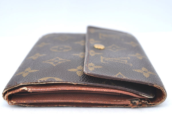 Authentic Louis Vuitton Monogram Porte Tresor Etui Papier Wallet M61202 LV K6157