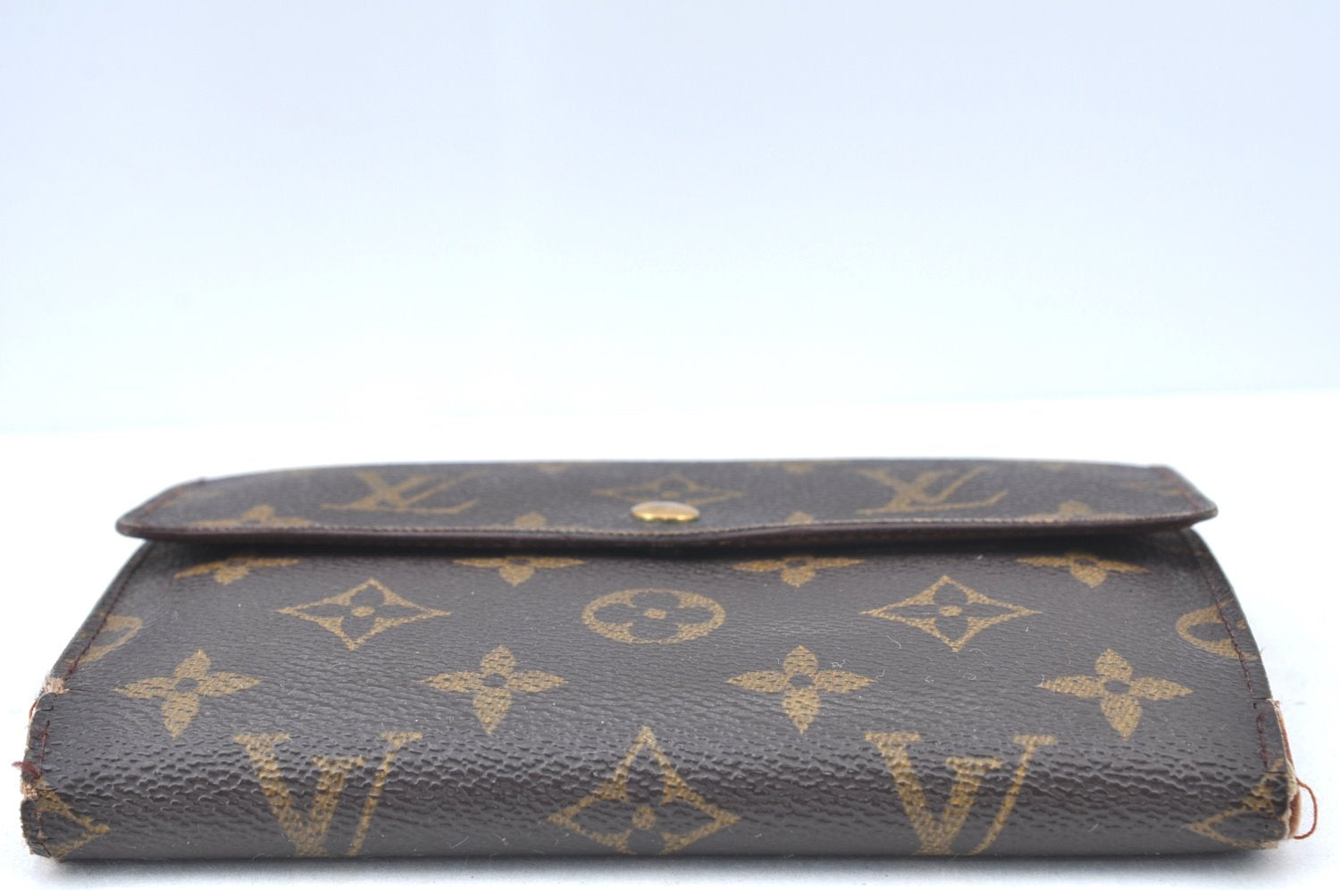 Authentic Louis Vuitton Monogram Porte Tresor Etui Papier Wallet M61202 LV K6157