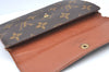 Authentic Louis Vuitton Monogram Porte Tresor Etui Papier Wallet M61202 LV K6157