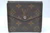 Authentic Louis Vuitton Monogram Porte Monnaie Billets Wallet M61660 LV K6158