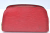 Authentic Louis Vuitton Epi Dauphine Cosmetic Pouch Red M48447 LV K6163
