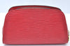 Authentic Louis Vuitton Epi Dauphine Cosmetic Pouch Red M48447 LV K6163