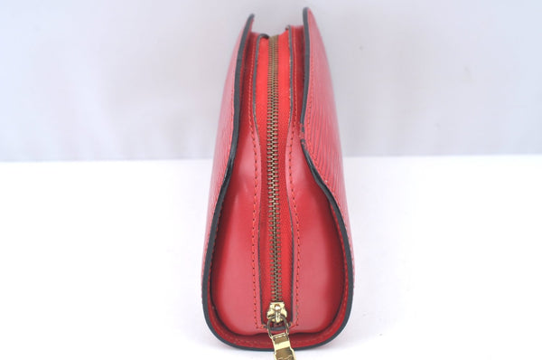 Authentic Louis Vuitton Epi Dauphine Cosmetic Pouch Red M48447 LV K6163