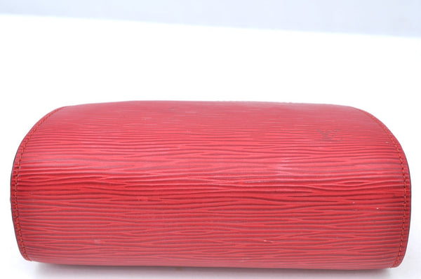 Authentic Louis Vuitton Epi Dauphine Cosmetic Pouch Red M48447 LV K6163