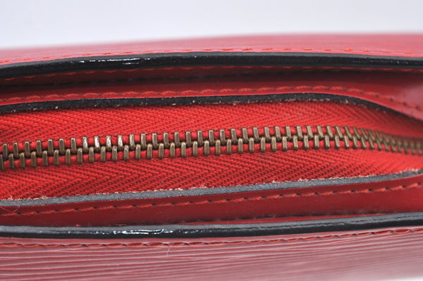 Authentic Louis Vuitton Epi Dauphine Cosmetic Pouch Red M48447 LV K6163