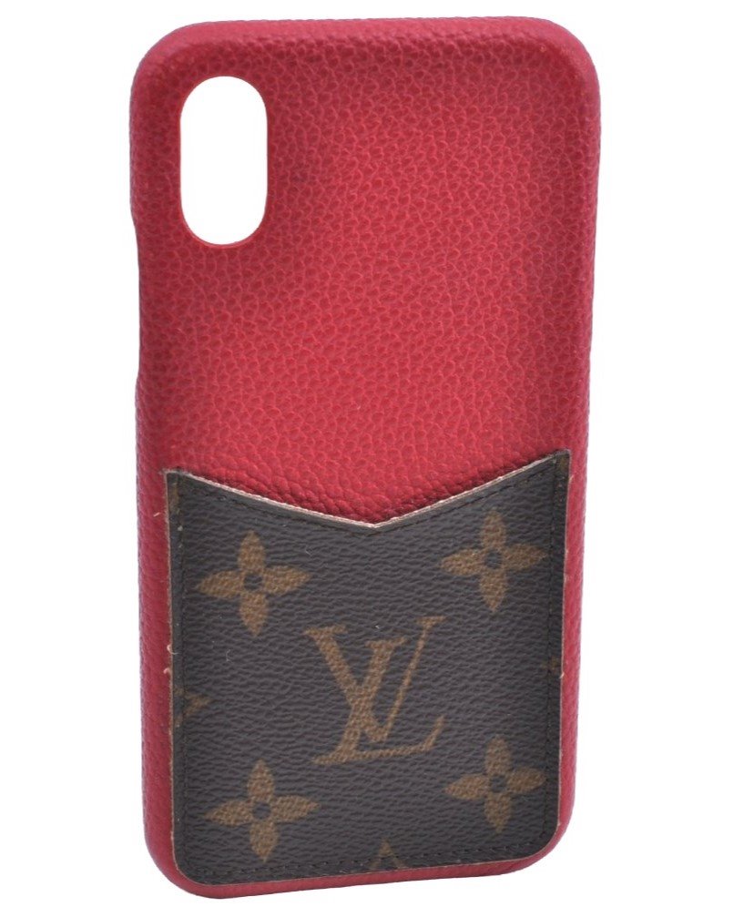 Authentic Louis Vuitton Monogram Bumper X Xs iPhone Case Red M68894 LV K6165