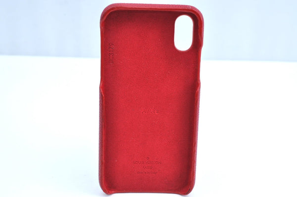 Authentic Louis Vuitton Monogram Bumper X Xs iPhone Case Red M68894 LV K6165