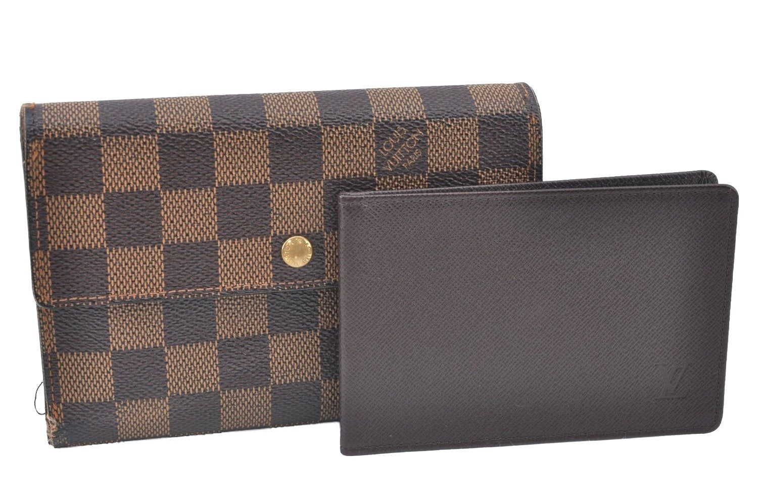 Authentic Louis Vuitton Damier Porte Tresor Etui Papier Wallet N61202 LV K6167