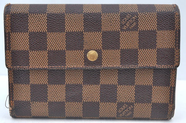 Authentic Louis Vuitton Damier Porte Tresor Etui Papier Wallet N61202 LV K6167