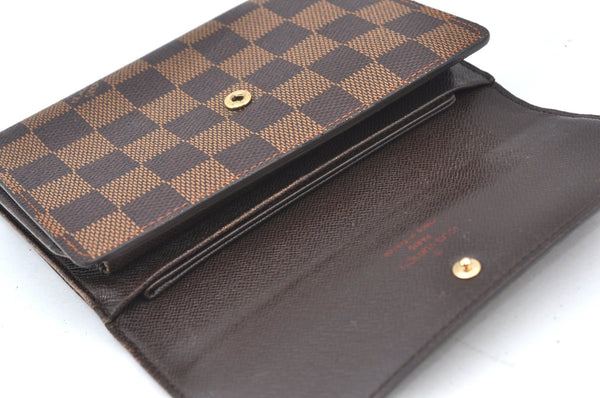 Authentic Louis Vuitton Damier Porte Tresor Etui Papier Wallet N61202 LV K6167