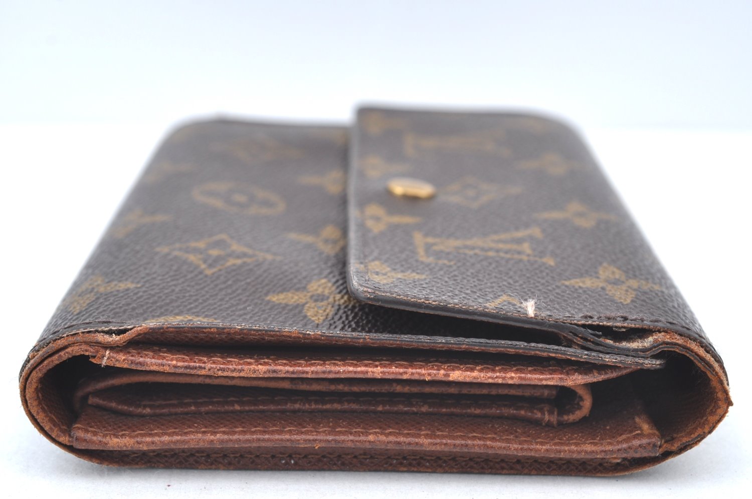 Authentic Louis Vuitton Monogram Porte Tresor Etui Papier Wallet M61202 LV K6168