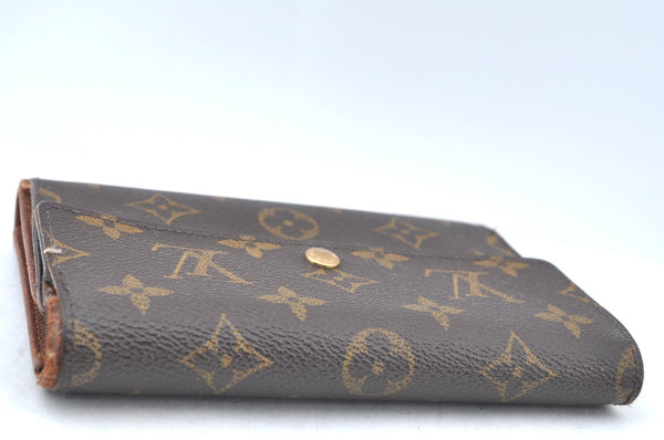 Authentic Louis Vuitton Monogram Porte Tresor Etui Papier Wallet M61202 LV K6168