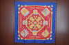 Authentic HERMES Carre 90 Scarf "LES TAMBOURS" Silk Blue K6172