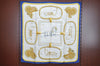 Authentic HERMES Carre 90 Scarf "GRAND APPARAT" Silk Blue K6173