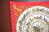 Authentic HERMES Carre 90 Scarf "LA PROMENADE DE LONGCHAMPS" Silk Red K6176