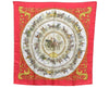 Authentic HERMES Carre 90 Scarf "LA PROMENADE DE LONGCHAMPS" Silk Red K6179